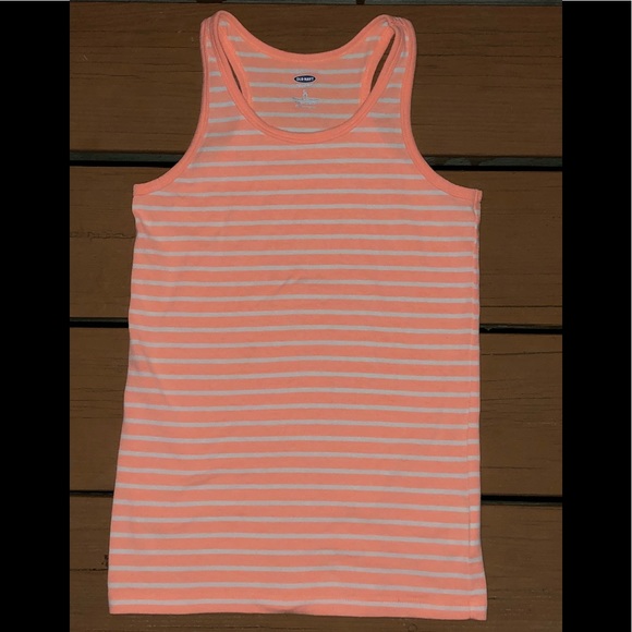Old navy peach and white striped tank ❤️❤️ - Picture 1 of 3
